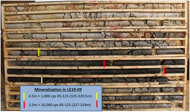 LE19-09 Mineralization Core Photo