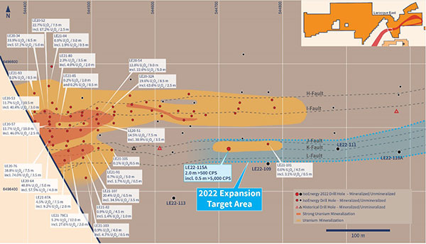 Hurricane Zone Drill Hole Location Map