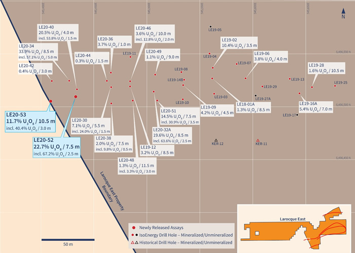 Western Hurricane Zone Drill Hole Location Map