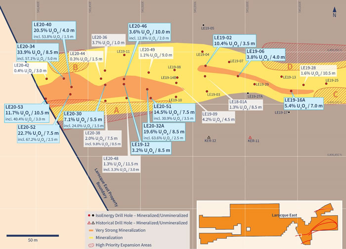 Western Hurricane Zone Drill Hole Location Map