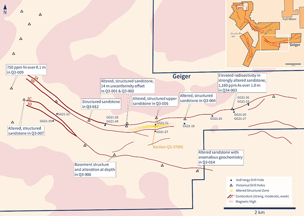 Figure 4 -Geiger 2021 Drilling Plan View with Section Q3-3700E Location<em> (UNDER CONSTRUCTION)