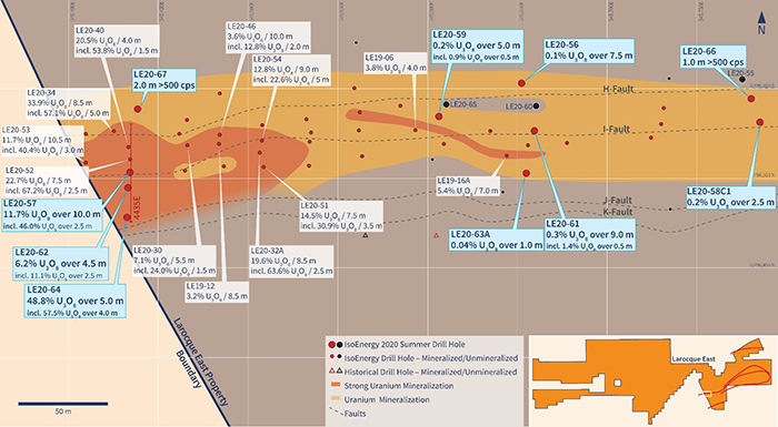 Hurricane Zone Drill Hole Location Map