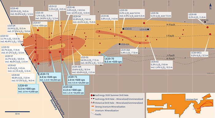 Hurricane Zone Drill Hole Location Map