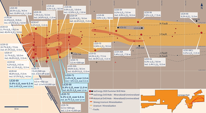 Hurricane Zone Drill Hole Location Map