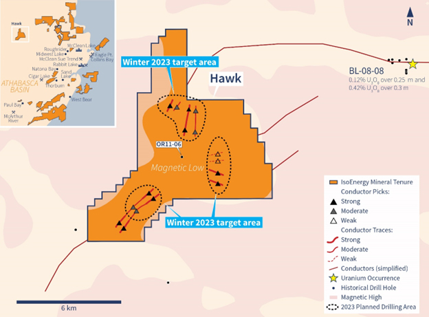 Figure 3 – Hawk Project Planned Drilling Areas